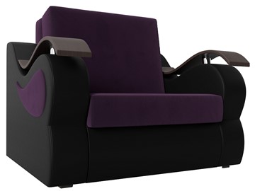 Кресло-кровать Меркурий (60), Фиолетовый\Черный (Велюр\Экокожа) в Нижнем Новгороде