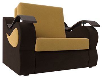 Кресло-кровать Меркурий (60), Желтый\коричневый (Микровельвет\Экокожа) в Нижнем Новгороде