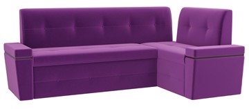 Раскладной кухонный диван Деметра угловой, Фиолетовый (микровельвет) в Нижнем Новгороде