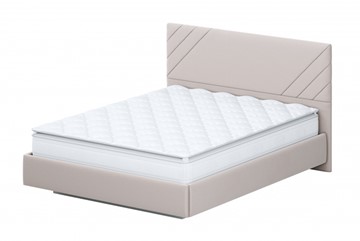Кровать в спальню №2 (универсальная 1,6х2,0) серия №2, белый/бежевый ткань/лайн бежевый ткань в Нижнем Новгороде