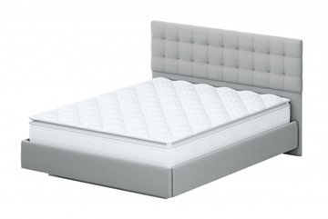 Двуспальная кровать №2 (универсальная 1,6х2,0) серия №2, белый/серый ткань/квадро серый ткань в Нижнем Новгороде