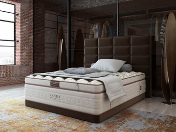 Кровать 2-спальная Chocolate Compact/Basement 180х200, Микровелюр (Manhattan Лесной каштан) в Нижнем Новгороде