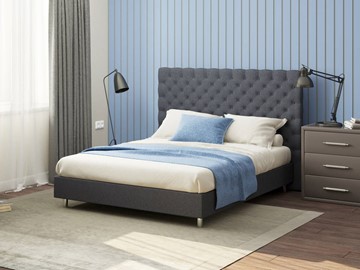 Спальная кровать Paris Boxspring Standart 200х200, Рогожка (Savana Grey (серый)) в Арзамасе