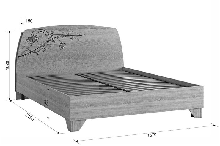 Кровать в спальню Виктория-1 1.6, Дуб сонома в Нижнем Новгороде - изображение 4
