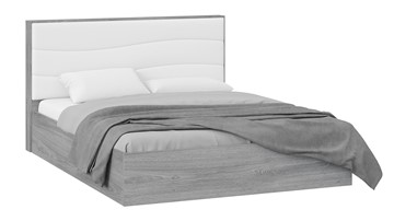 Кровать с мягким изголовьем Миранда тип 1 (Дуб Гамильтон/Белый глянец) в Нижнем Новгороде