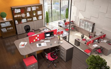 Комплект офисной мебели Xten в опенспэйс для четырех сотрудников в Нижнем Новгороде - предосмотр 3