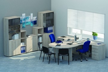 Офисный комплект мебели Twin для 2 сотрудников с совмещенными столами в Нижнем Новгороде - предосмотр