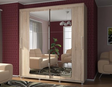 Шкаф 2-х створчатый Комфорт №12 2.0 с прямоугольными зеркалами в Арзамасе