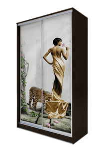 Шкаф 2200х1200х420, Девушка с леопардом ХИТ 22-4-12-77-03 Венге Аруба в Нижнем Новгороде
