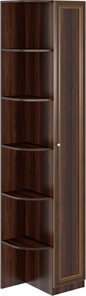 Угловой шкаф-стеллаж Беатрис М14 правый (Орех Гепланкт) в Арзамасе