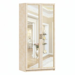 Шкаф 2х-дверный Александрия с зеркалами ЛД 625.052, Рустика/Кожа Ленто в Нижнем Новгороде