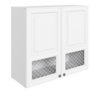 Кухонный шкаф Мишель L800 H720 (2 дв. окош.) эмаль (белый/белый) в Нижнем Новгороде