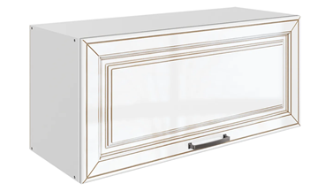Шкаф кухонный Атланта L800 Н360 (1 дв. гл.) эмаль (белый/белый глянец патина золото) в Нижнем Новгороде