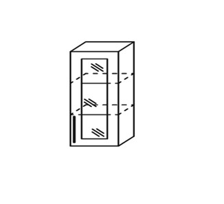 Шкаф кухонный Мыло, настенный однодверный с полкой со вставкой из стекла 918*400*320, ШНст 400/918 в Нижнем Новгороде