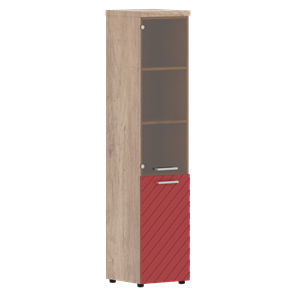 Шкаф TORR LUX TLHC 42.2 R колонка комбинированная с топом 435х452х1958 Дуб Каньон/ Красный в Нижнем Новгороде