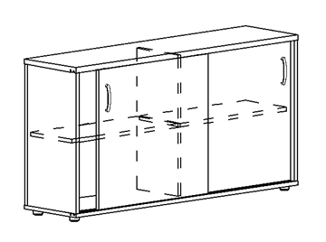 Шкаф-купе низкий Albero, для 2-х столов 70 (144,4х36,4х75,6) в Нижнем Новгороде