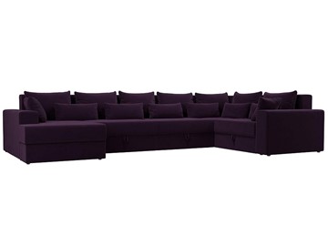 Большой П-образный диван Майами, Фиолетовый (Велюр) НПБ в Нижнем Новгороде