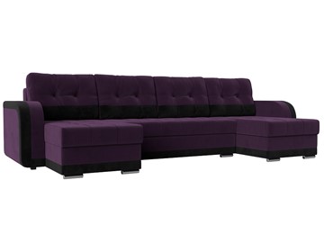 П-образный диван Марсель, Фиолетовый/черный (велюр) в Нижнем Новгороде
