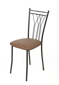 Кухонный стул Премьер СРП-097 Эмаль черная, экотекс коричневый в Нижнем Новгороде - предосмотр