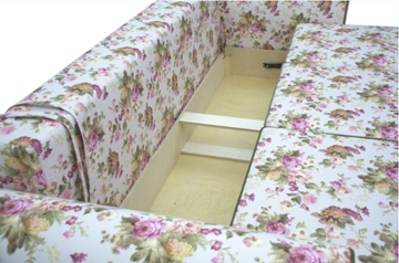 Прямой диван Ameli (Arcadia rose+shaggy green+glance bone) в Нижнем Новгороде - предосмотр 5