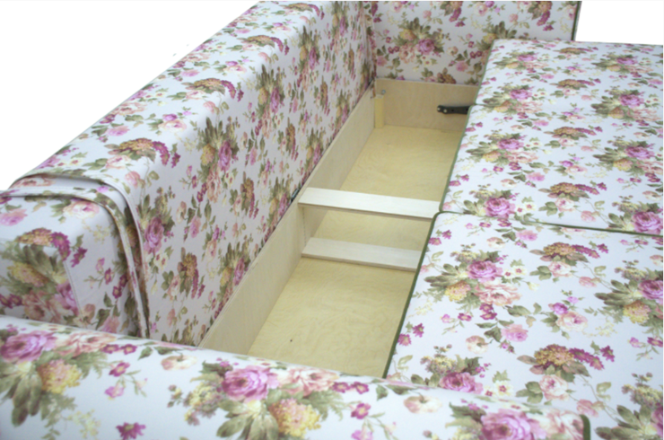 Прямой диван Ameli (Arcadia rose+shaggy green+glance bone) в Нижнем Новгороде - изображение 5