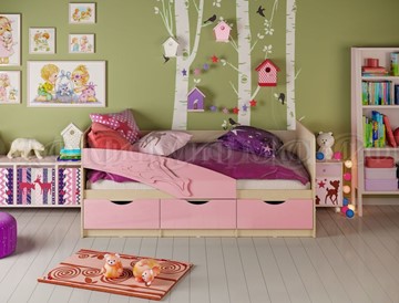 Кровать в детскую Дельфин, Розовый глянец 80х160 в Нижнем Новгороде