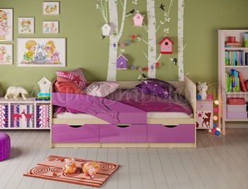 Кровать в детскую Дельфин, Фиолетовый глянец 80х160 в Нижнем Новгороде
