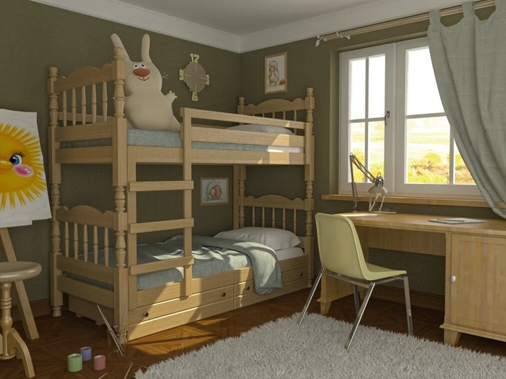 Детская кровать Соня двухъярусная (Сосна) в Нижнем Новгороде - изображение 1