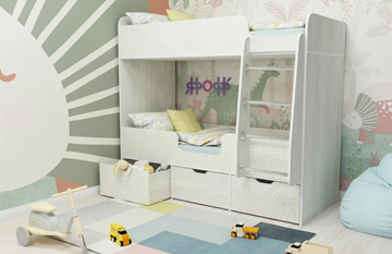 Детская двухэтажная кровать Малыш двойняшка 70х160, корпус Винтерберг, фасад Фейритейл в Нижнем Новгороде - предосмотр