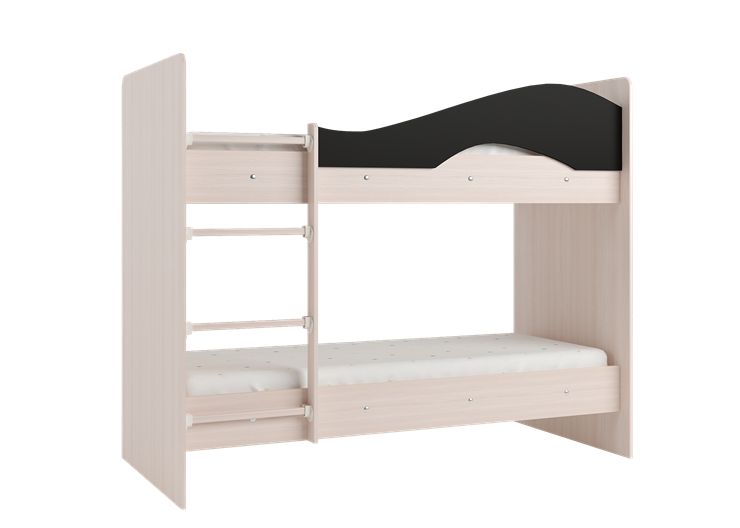 Детская двухэтажная кровать Мая на щитах со шкафом и ящиками, корпус Млечный дуб, фасад Венге в Нижнем Новгороде - изображение 2