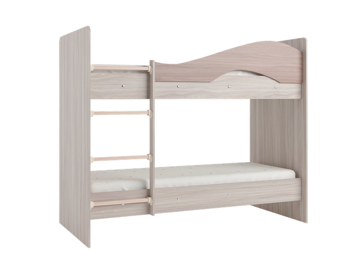 Двухэтажная детская кровать Мая на щитах со шкафом и ящиками, корпус Шимо светлый, фасад Шимо темный в Нижнем Новгороде - изображение 3