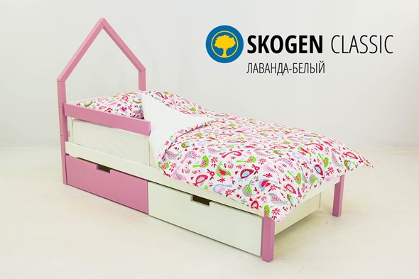 Кровать-домик детская мини Skogen белый-лаванда в Нижнем Новгороде - изображение