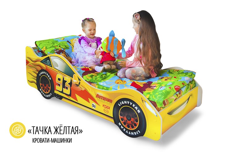 Кровать-машина в детскую Тачка желтая в Нижнем Новгороде - изображение 1