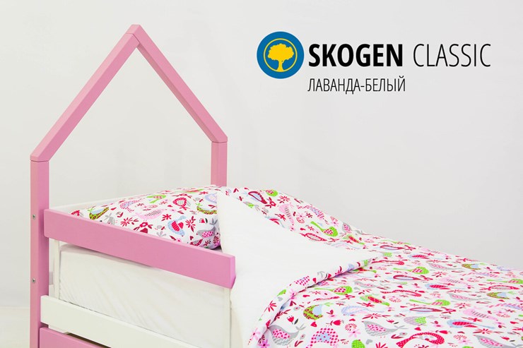 Кровать-домик детская мини Skogen белый-лаванда в Нижнем Новгороде - изображение 3