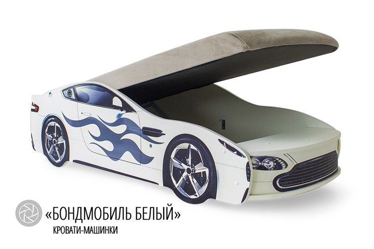 Детская кровать-машина Бондимобиль белый в Нижнем Новгороде - изображение 1