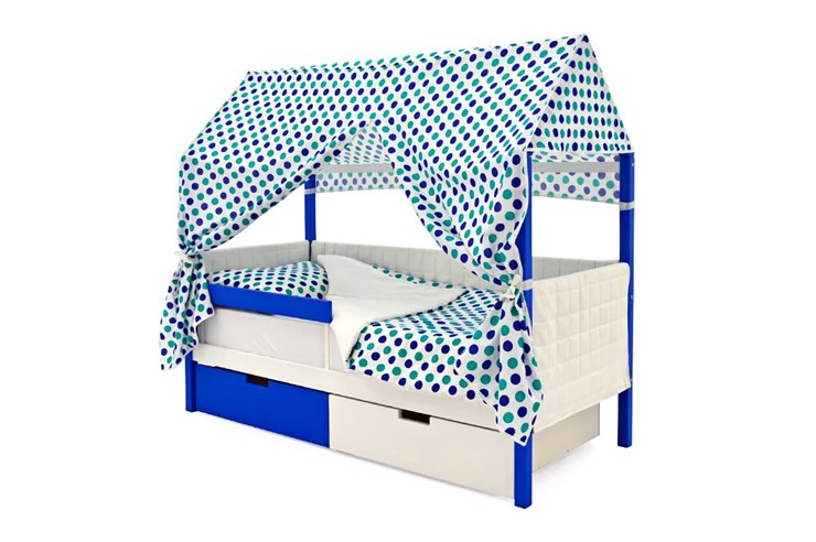 Кровать-домик в детскую «Svogen сине-белый» мягкая в Нижнем Новгороде - изображение 1