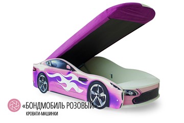 Кровать-машина детская Бондимобиль розовый в Нижнем Новгороде - предосмотр 1