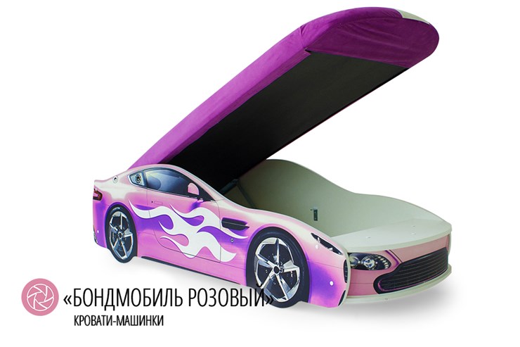 Кровать-машина детская Бондимобиль розовый в Нижнем Новгороде - изображение 1