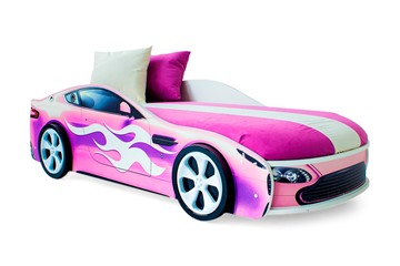 Кровать-машина детская Бондимобиль розовый в Нижнем Новгороде - предосмотр