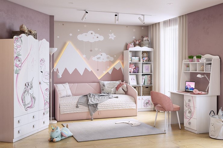 Детская кровать  0.9 Бест (Софа), нежно-розовый (велюр) в Нижнем Новгороде - изображение 7