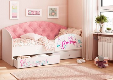 Детская кровать Эльза с бортиком, Розовый (щиты) в Нижнем Новгороде - предосмотр