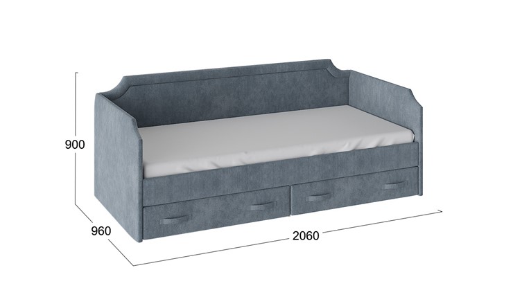 Подростковая кровать Кантри Тип 1, ТД-308.12.02 (Замша синяя) в Нижнем Новгороде - изображение 2