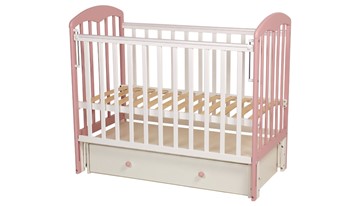 Кровать детская Polini kids Simple 328, белый-розовый в Нижнем Новгороде - предосмотр 1