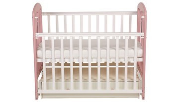 Кровать детская Polini kids Simple 328, белый-розовый в Нижнем Новгороде - предосмотр 3