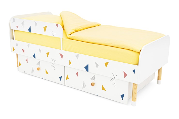 Кровать детская Stumpa Классика "Треугольники желтый, синий, розовый" в Нижнем Новгороде - изображение 7