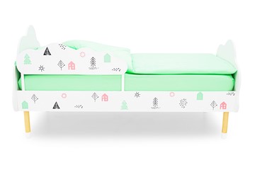 Кровать детская Stumpa Облако "Домики розовый, бирюзовый" в Нижнем Новгороде - предосмотр 1