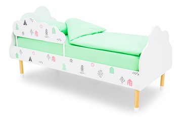 Кровать детская Stumpa Облако "Домики розовый, бирюзовый" в Нижнем Новгороде - предосмотр