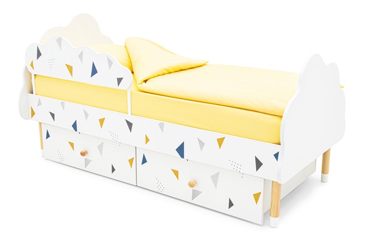 Кровать в детскую Stumpa Облако "Треугольники желтый, синий" в Нижнем Новгороде - изображение 3