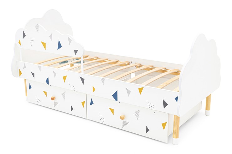 Кровать в детскую Stumpa Облако "Треугольники желтый, синий" в Нижнем Новгороде - изображение 7