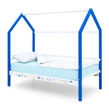 Кровать-домик в детскую Svogen сине-белый/барашки в Нижнем Новгороде - изображение